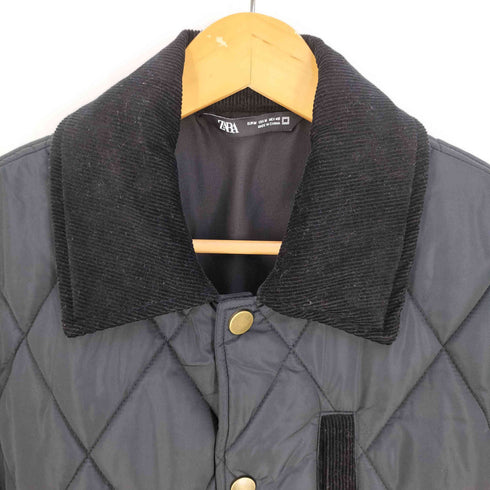ザラ ZARA コーデュロイ切替 キルティング パフジャケット メンズ import:M