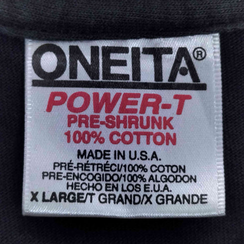 オニータ ONEITA USA製 企業プリント シングルステッチ クルーネック Tシャツ メンズ import:XL