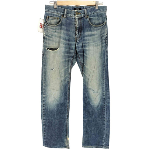 バーバリーブラックレーベル BURBERRY BLACK LABEL ジッパーフライダメージデニムパンツ メンズ JPN:71-76