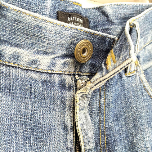 バーバリーブラックレーベル BURBERRY BLACK LABEL ジッパーフライダメージデニムパンツ メンズ JPN:71-76