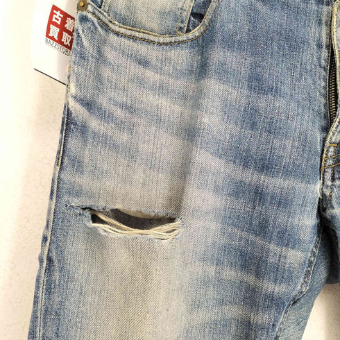 バーバリーブラックレーベル BURBERRY BLACK LABEL ジッパーフライダメージデニムパンツ メンズ JPN:71-76