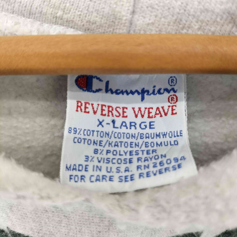 チャンピオン Champion 90S 刺繍タグ MADE IN USA MICHIGAN STATE 2段ラバープリント REVERSEWEAVE プルオーバーパーカー メンズ import:XL