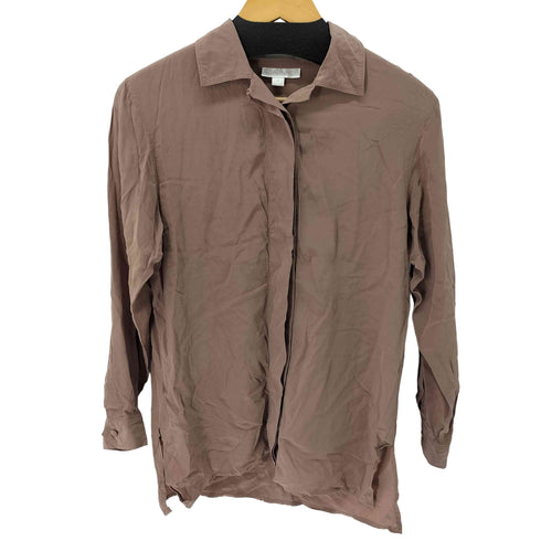シルク100% L/S オープンカラーシャツ レディース import:S