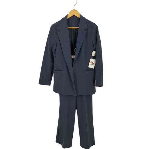 ユアーズ urs セットアップ ノーカラーシングルジャケット センタープレスフレアパンツ レディース M