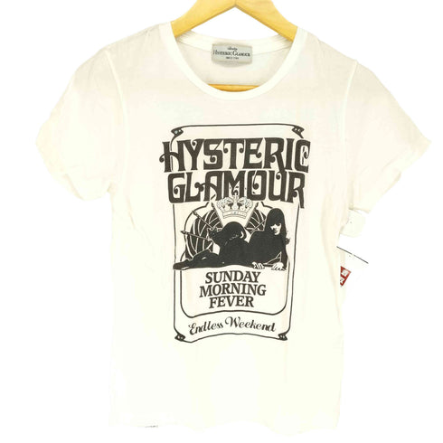 ヒステリックグラマー HYSTERIC GLAMOUR フロントプリントラインストーンクルーネックTシャツ Y2K レディース FREE