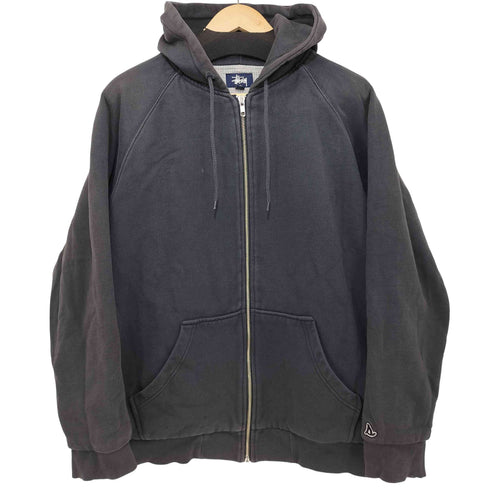 ステューシー Stussy 90S サーマルライナー ジップアップ ロゴパーカー メンズ import:L