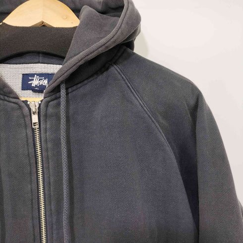 ステューシー Stussy 90S サーマルライナー ジップアップ ロゴパーカー メンズ import:L
