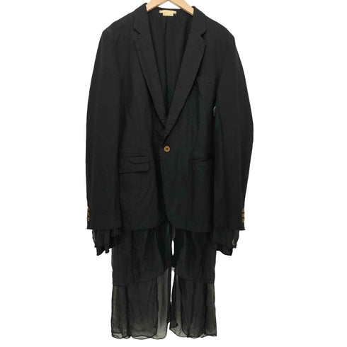 コムデギャルソンオムプリュス COMME des GARCONS HOMME PLUS 2014SS 孵化期 ポリエステル縮絨 シアーレイヤードテーラードジャケット メンズ JPN:S