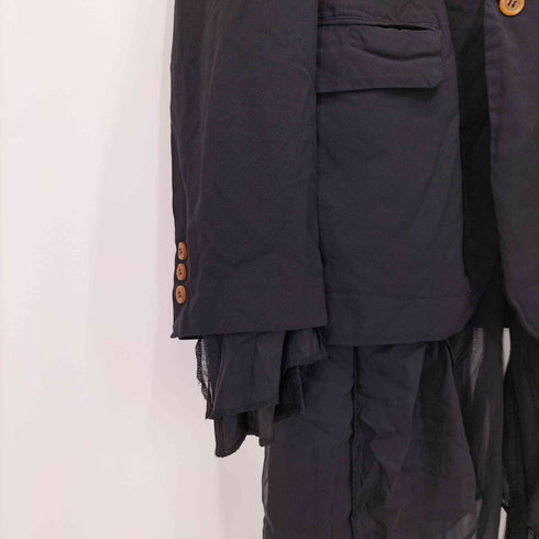 コムデギャルソンオムプリュス COMME des GARCONS HOMME PLUS 2014SS 孵化期 ポリエステル縮絨 シアーレイヤードテーラードジャケット メンズ JPN:S