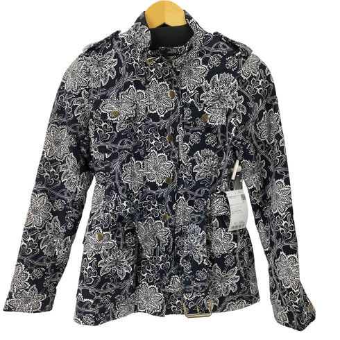 バナナリパブリック BANANA REPUBLIC 総柄スタンドカラーベルテッドジャケット レディース import:XS
