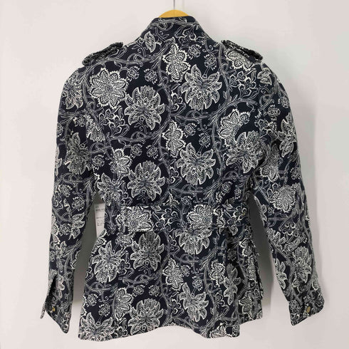 バナナリパブリック BANANA REPUBLIC 総柄スタンドカラーベルテッドジャケット レディース import:XS