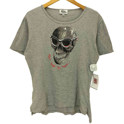 ヴィヴィアンウエストウッドマン Vivienne Westwood MAN TOO FAST TO LIVE スカル プリント S/S カットソー メンズ EUR:46