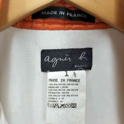 アニエスベー agnes b. 90-00S フランス製 フルジップ キルティング ナイロン 中綿 ジャケット Y2K レディース 1