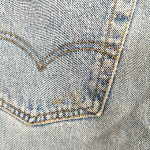 リーバイス Levis 90S USA製 501 ボタン裏522刻印 カットオフ ボタンフライ デニム パンツ 脇割 メンズ W32 L34