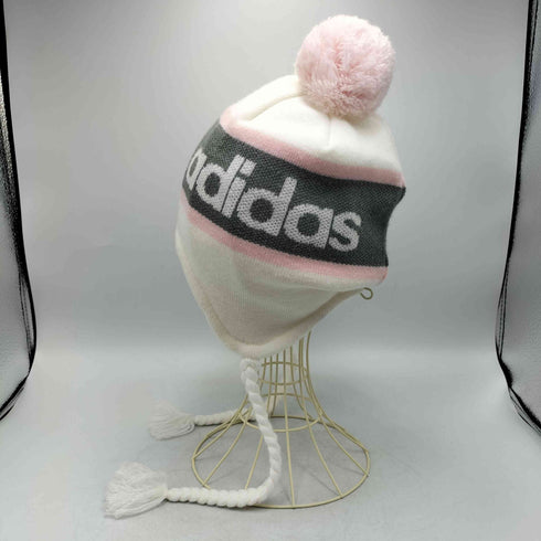 アディダス adidas ロゴ ポンポン 三つ編み ニット キャップ レディース FREE