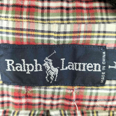 ラルフローレン RALPH LAUREN スモールポニー刺繍ボタンダウンL/Sチェックシャツ メンズ import:L