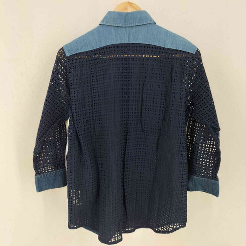 ブルーレーベルクレストブリッジ BLUE LABEL CRESTBRIDGE ドッキングメッシュデニムシャツ レディース 38