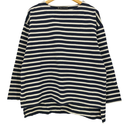 アップスケープオーディエンス Upscape Audience 10オンス バスク天竺 ボーダー ボートネック BOX Tee メンズ JPN:L
