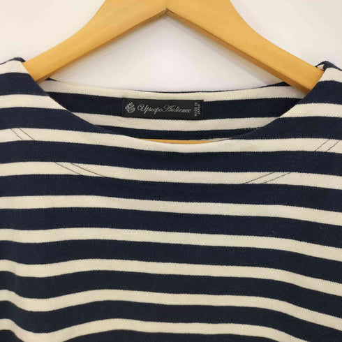 アップスケープオーディエンス Upscape Audience 10オンス バスク天竺 ボーダー ボートネック BOX Tee メンズ JPN:L