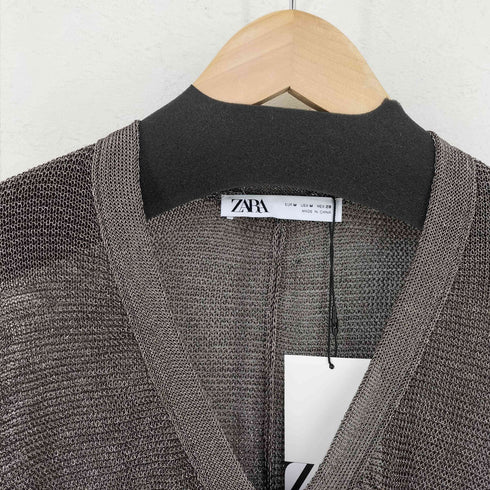 ザラ ZARA メタリックスレッドニットカーディガン レディース import:M