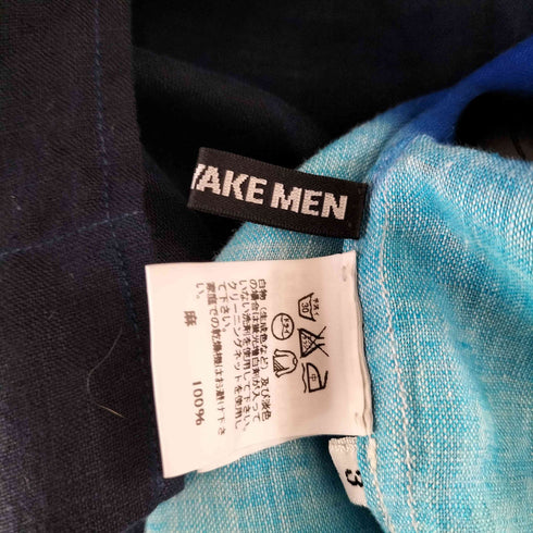 イッセイミヤケメン ISSEY MIYAKE MEN 黒タグ 製品染め オーバーサイズ リネンシャツ メンズ JPN:3