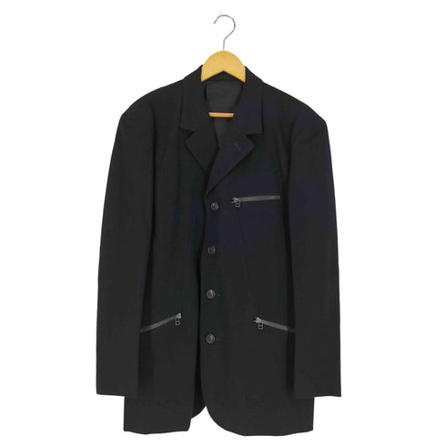 イッセイミヤケメン ISSEY MIYAKE MEN 96AW 銀タグ ジップポケットデザイン ウール 4B テーラードジャケット メンズ JPN:L