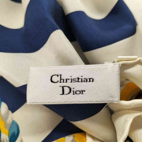 クリスチャンディオール Christian Dior シルク100% ストライプ総柄 大判ストール レディース ONE SIZE