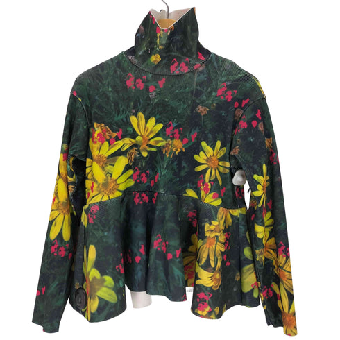 ノントーキョー NON TOKYO PRINT RIB HI-NECK TOP / YELLOW FLOWER レディース FREE