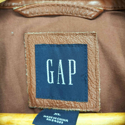 ギャップ Gap 00s OLD レザージップアップブルゾン メンズ XL