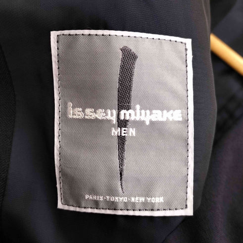 イッセイミヤケメン ISSEY MIYAKE MEN 80s 筆タグ 襟折り返しデザイン ウール ベルテッド ダブルブレスト テーラードジャケット メンズ JPN:L