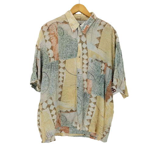 ジャンニヴァレンティノ GIANNI VALENTINO フロント刺繍総柄S/Sシャツ メンズ LL