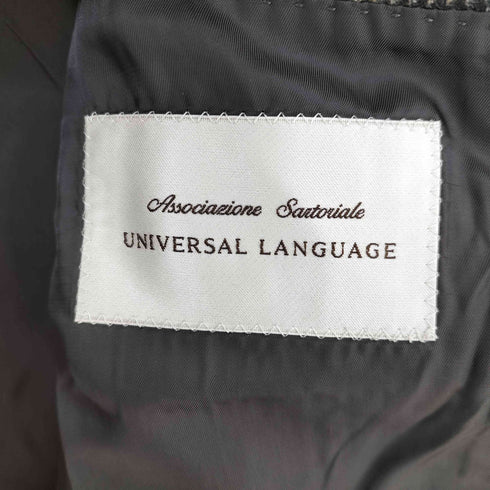 ユニバーサルランゲージ UNIVERSAL LANGUAGE CANONICO ウール ハウンドトゥース テーラードジャケット メンズ 46-6Drop