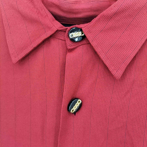 ALDEN RIDGE 80S USA製 デザインボタン レーヨン アセテート L/Sシャツ メンズ