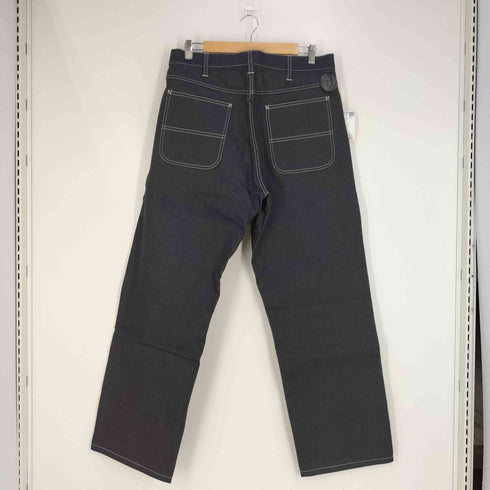 コムデギャルソンオム COMME des GARCONS HOMME ホワイトステッチ ワイド デニムパンツ メンズ JPN:L