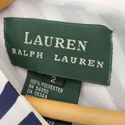 ローレンラルフローレン LAUREN RALPH LAUREN ポリ ボーダーノースリーブワンピース レディース US:0-2