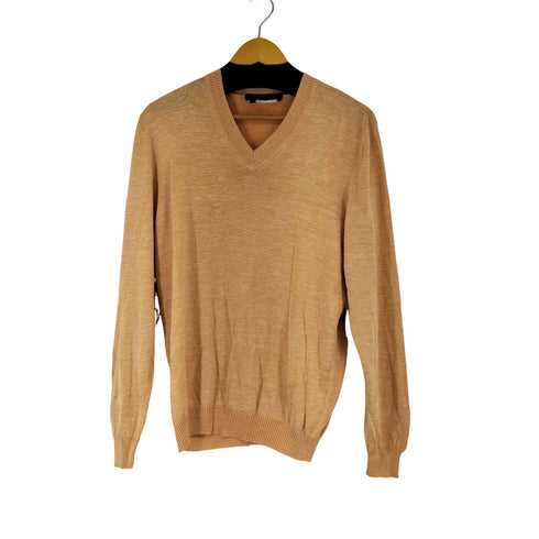 サルヴァトーレフェラガモ Salvatore Ferragamo シルクリネン混Vネックセーター メンズ import:L