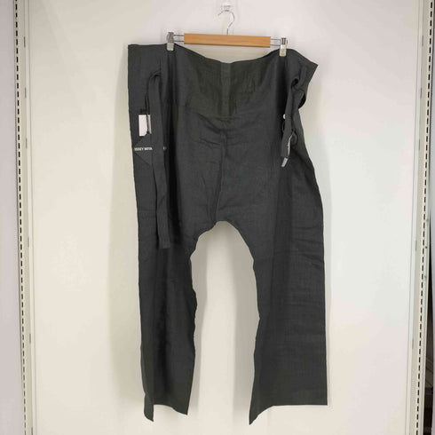 イッセイミヤケメン ISSEY MIYAKE MEN 黒タグ リネン ベルテッド パンツ メンズ FREE
