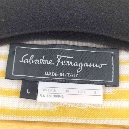 サルヴァトーレフェラガモ Salvatore Ferragamo ボーダーリネンニット レディース import:L