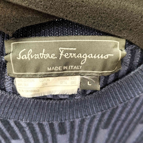 サルヴァトーレフェラガモ Salvatore Ferragamo コットンシルク混ニット メンズ import:L