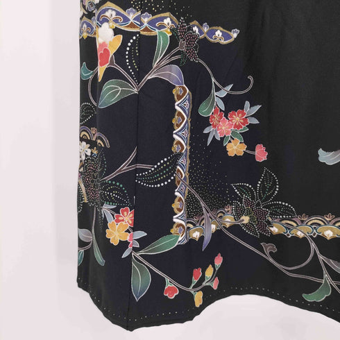 花柄 和柄 刺繍 着物リメイク ロングスカート レディース