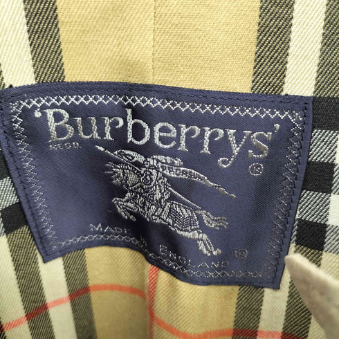 バーバリーズ BURBERRYS 70-80S 英国製 紺タグ 裏地ノバチェック 比翼 ステンカラー コート レディース