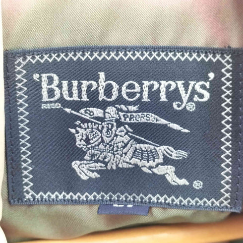 バーバリーズ BURBERRYS 90S 紺タグ ホースロゴ刺繍 裏地偏光 比翼 ジップアップ ジャケット メンズ LY