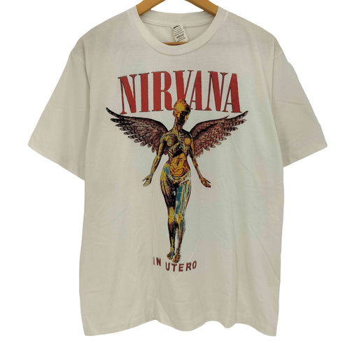 袖/裾シングル USグランジバンド クルーネックTシャツ メンズ