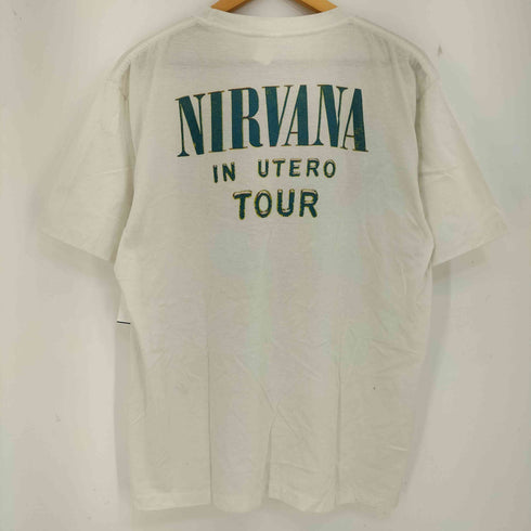 袖/裾シングル USグランジバンド クルーネックTシャツ メンズ