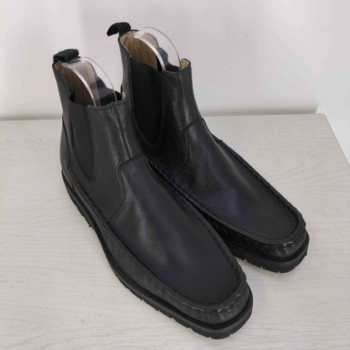 イッセイミヤケメン ISSEY MIYAKE MEN スクエアトゥ シボ革 レザー モカシン サイドゴアブーツ メンズ JPN:26