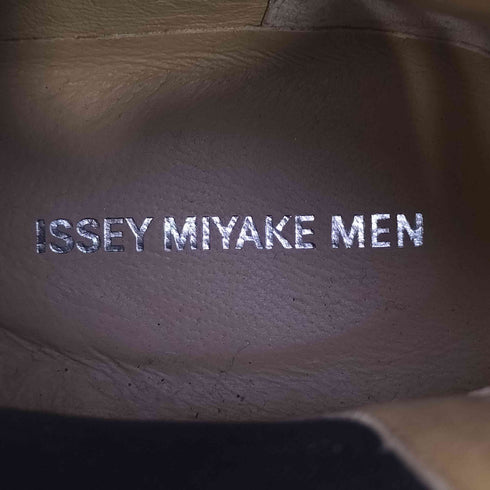 イッセイミヤケメン ISSEY MIYAKE MEN スクエアトゥ シボ革 レザー モカシン サイドゴアブーツ メンズ JPN:26