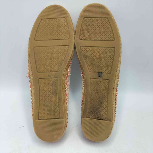 トリーバーチ TORY BURCH ロゴ 刺繍 レザートゥ エスパドリーユ スリッポン レディース 7.5M