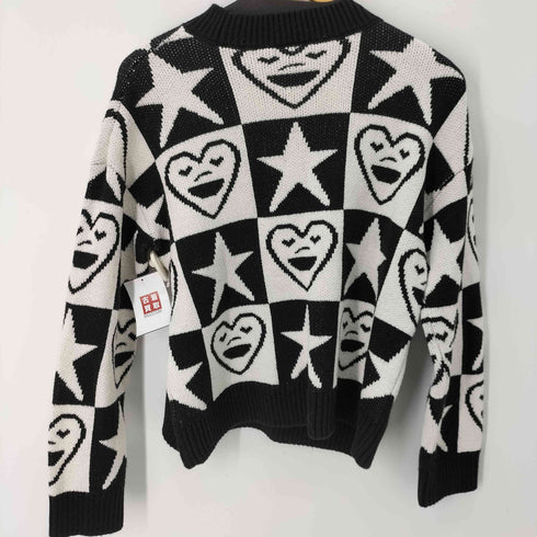 ザラ ZARA ハート&スター 総柄 ニット レディース import:S
