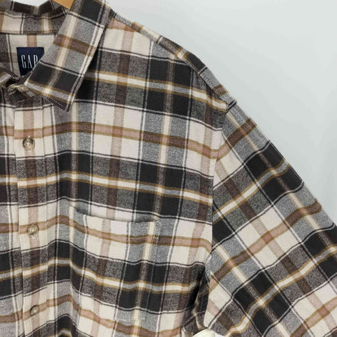 ギャップ Gap 24AW INTL LS LOGO F マドラスチェック L/S フランネル シャツ メンズ import:XL