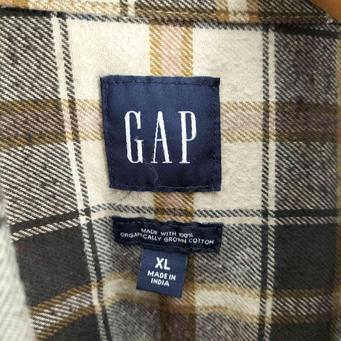 ギャップ Gap 24AW INTL LS LOGO F マドラスチェック L/S フランネル シャツ メンズ import:XL